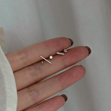 5pcs/set Geometric Asymmetrical Small Stud Earrings for Women Fashion Jewelry Temperament Personality Birthday Gift daiiibabyyy